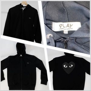 Commes Des Garçons PLAY Big Heart Zip Up Hoodie
